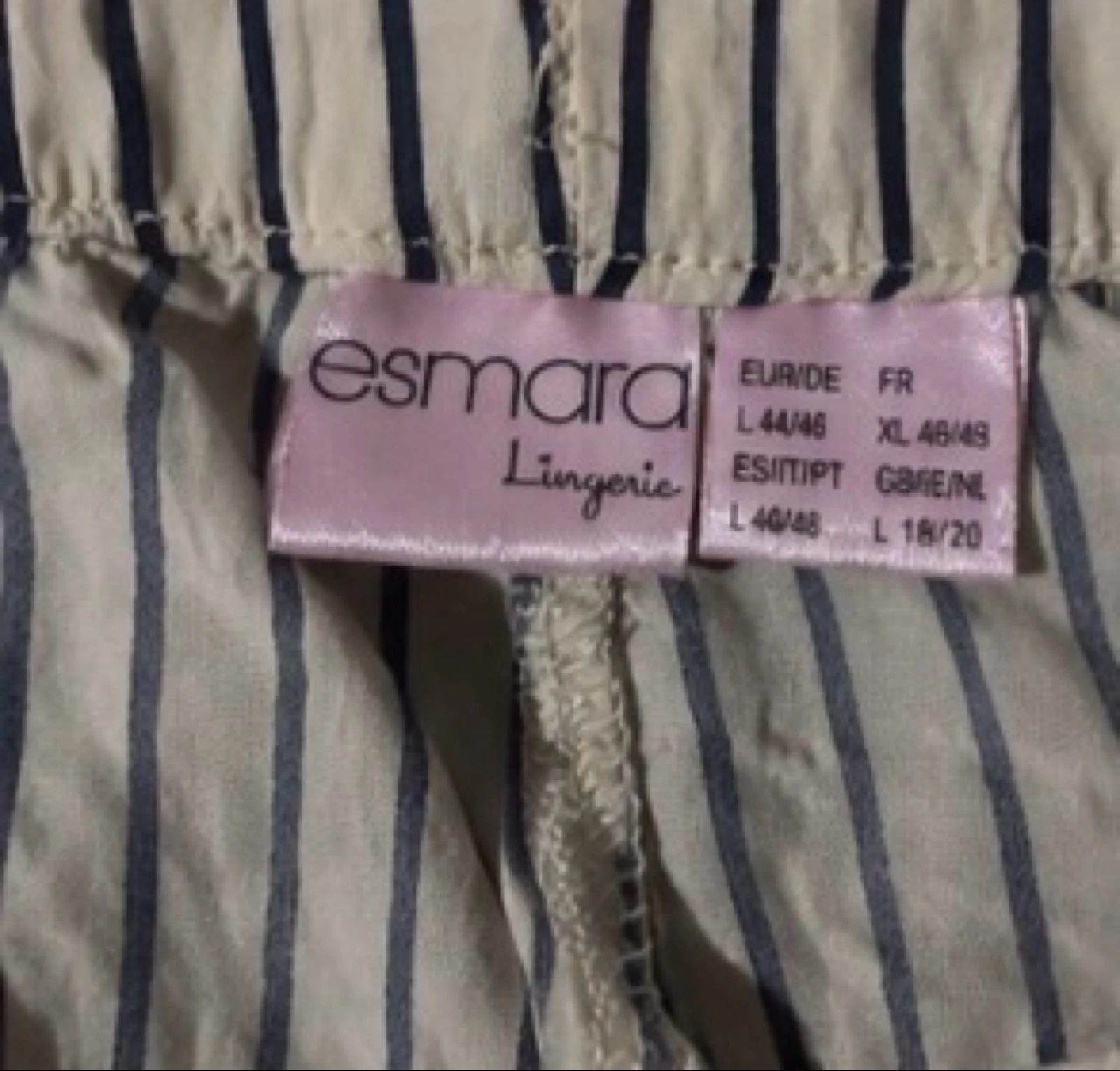 Esmara Lingerie White and Blue Striped Night Shorts with Ruffles Size 44/46 Comfortable – photo 5